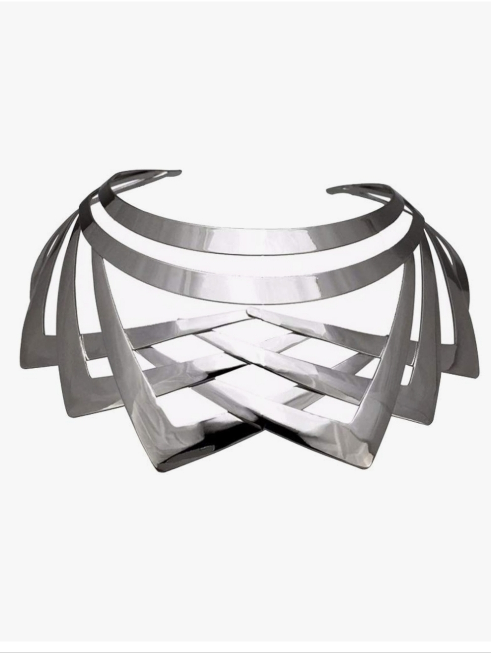 Silver Geometric Statement Collar Necklace NWT